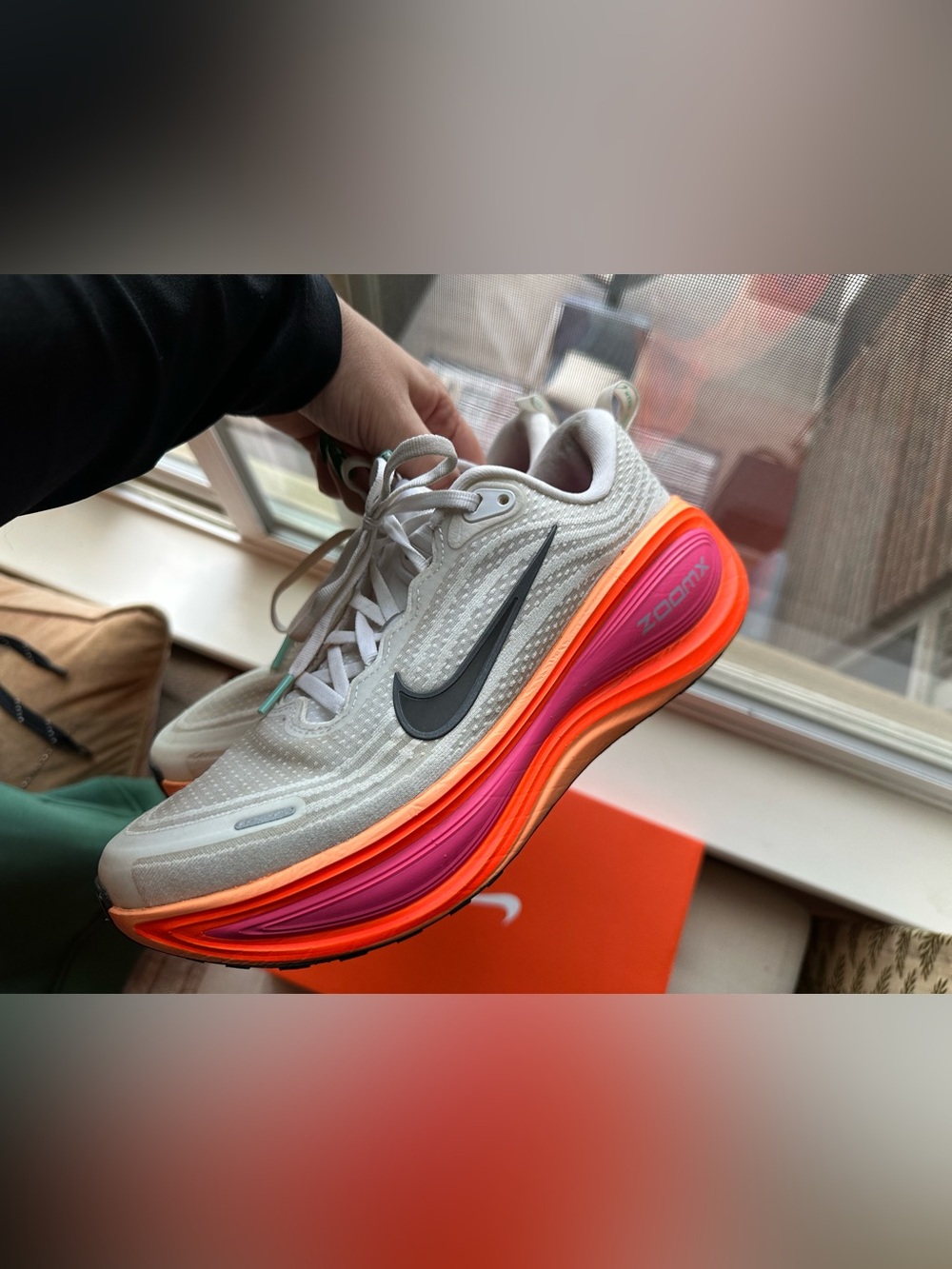 Nike Vomero Plus Running Shoe with Pink and Orange Midsole